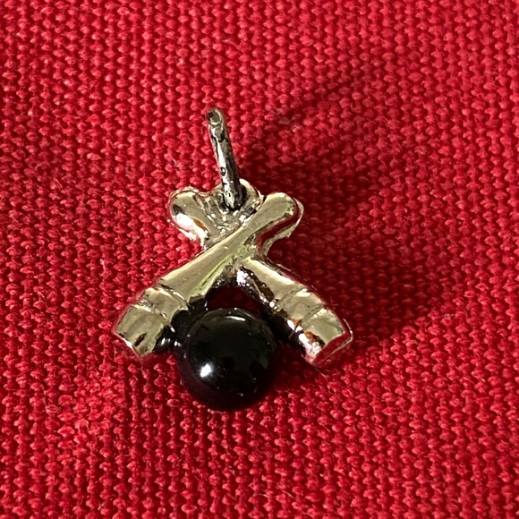 VTG I Crossed Bowling Pins + Black Ball Charm - Picture 1 of 16
